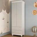 Ver imagem 1 de Guarda-roupa Infantil 62cm 2 Portas e 2 Gavetas Allegra Multimóveis Mp4441 Branco/off White Branco/