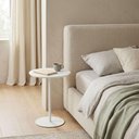 Ver imagem 5 de Mesa Lateral Redonda MDF Aço 30cm Branco Acetinado Kolla Mobília