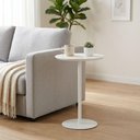 Ver mais imagens de Mesa Lateral Redonda MDF Aço 30cm Branco Acetinado Kolla Mobília