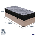Ver imagem 3 de Cama Box Baú Bege e Colchão Airtech Pampa Molas Ensacadas Solteiro Ortobom