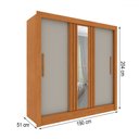 Ver imagem 4 de Guarda-roupa Casal Paraty 3 Portas 4 Gavetas com Espelho Ripado Flex Cinamomo/off White - Tcil Móvei