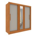 Ver imagem 2 de Guarda-roupa Casal Paraty 3 Portas 4 Gavetas com Espelho Ripado Flex Cinamomo/off White - Tcil Móvei