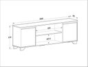Ver imagem 3 de Conjunto Rack e Painel para TV 180cm com Portas e Nichos