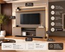 Ver imagem 6 de Conjunto Rack e Painel para TV 180cm com Portas e Nichos