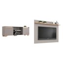 Ver imagem 2 de Conjunto Rack e Painel para TV 180cm com Portas e Nichos