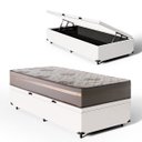 Ver imagem 1 de Cama Box Baú Solteiro com Colchão de Espuma D33 Millenium One Face Branco