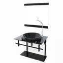 Ver imagem 3 de Gabinete de Vidro Para Banheiro Ap 60cm com Cuba Chapéu