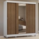 Ver imagem 1 de Guarda-Roupa Casal com Pés 3 Portas de Correr com Espelho Reno Madesa