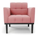 Ver imagem 7 de Kit 2 Poltronas Decorativas Karen Pés Fixo em Madeira Preto Suede Rose G19 - Gran Belo
