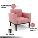 Ver imagem 3 de Kit 2 Poltronas Decorativas Karen Pés Fixo em Madeira Preto Suede Rose G19 - Gran Belo