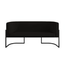Ver imagem 5 de Kit 2 Poltronas + Sofá 2 Lugares Base de Metal Black Veludo Cor:preto