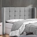 Ver imagem 2 de Cabeceira Cama Box Casal Queen Size Gioconda 160cm Com Frame Linho Cinza - Desk Design