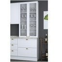 Ver imagem 2 de Cristaleira 02 Portas 02 Gavetas 71,5 Cm Americana Henn Branco Hp