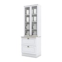 Ver imagem 1 de Cristaleira 02 Portas 02 Gavetas 71,5 Cm Americana Henn Branco Hp