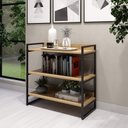 Ver imagem 4 de Estante Ferro e Madeira 3 Prateleiras para Livros e Bebidas