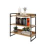 Estante Ferro e Madeira 3 Prateleiras para Livros e Bebidas - 3