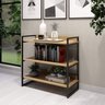 Estante Ferro e Madeira 3 Prateleiras para Livros e Bebidas - 2