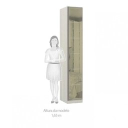 Guarda-Roupa Modulado 1 Porta Emoldurada com Espelho Reflecta 5 Prateleiras 40cm Prime Plus Luciane - 4 Guarda-Roupa Modulado 1 Porta Emoldurada com Espelho Reflecta 5 Prateleiras 40cm Prime Plus Luciane - 4