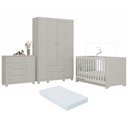 Ver imagem 2 de Quarto de Bebê Completo com Berço Americano 3 em 1 Colchão Incluso Allegra Multimóveis MP4598 -
