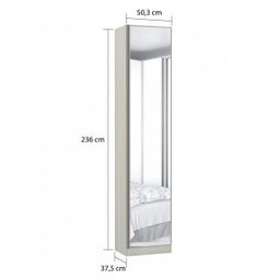 Sapateira Modulado 1 Porta Emoldurada com Espelho 9 Prateleiras 50cm Prime Plus Luciane Móveis - 3