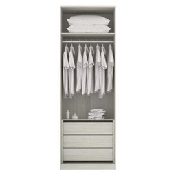 Guarda-Roupa Modulado 2 Portas Emolduradas 2 Espelho 1 Maleiro 3 Gavetas 80cm Prime Luciane Móveis - 2