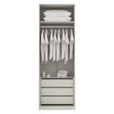 Ver imagem 2 de Guarda-Roupa Modulado 2 Portas Emolduradas 2 Espelho 1 Maleiro 3 Gavetas 80cm Prime Luciane Móveis