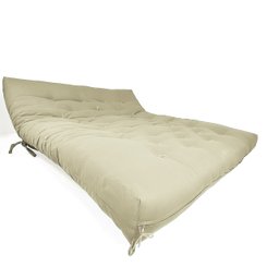 Sofa Cama Futon Oriental King Bege Madeira Maciça Pinus Natural Sem Pintura - 5