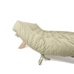 Sofa Cama Futon Oriental King Bege Madeira Maciça Pinus Natural Sem Pintura - 6