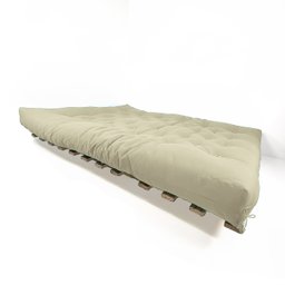Sofa Cama Futon Oriental King Bege Madeira Maciça Pinus Natural Sem Pintura - 3