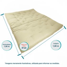 Sofa Cama Futon Oriental King Bege Madeira Maciça Pinus Natural Sem Pintura - 4