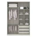 Ver imagem 2 de Guarda-Roupa Modulado Espelhos Reflecta 4 Portas Emolduradas 3 Gavetas Nichos Colmeia 159cm Prime Lu
