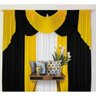 Cortina Varão Duplo Malha 3,00M X 2,60M Preto Amarelo - 1