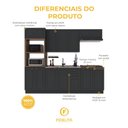 Ver imagem 5 de Armário de Cozinha Modulada Completa Fidelitá Nara 100% MDF 5 Peças 270cm 14 Portas 2 Gavetas sem