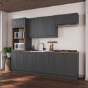 Ver imagem 1 de Armário de Cozinha Modulada Completa Fidelitá Nara 100% MDF 5 Peças 270cm 14 Portas 2 Gavetas sem