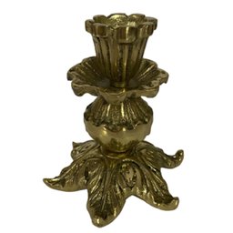 Castiçal 1 Vela 9 Cm Bronze Trabalhado Jantar Altar Igrejas - 2