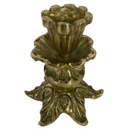 Castiçal 1 Vela 9 Cm Bronze Trabalhado Jantar Altar Igrejas - 4
