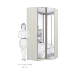Guarda-Roupa Modulado Canto Closet 2 Espelhos 2 Portas Emolduradas 3 Gavetas 6 Prateleiras 1 Cabidei - 4