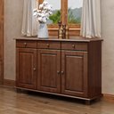 Ver imagem 2 de Balcão Buffet Sala de Jantar Rústico 128cm 3 Portas 3 Gavetas Rubia F07 Café - Mpozenato