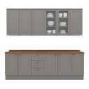 Ver imagem 2 de Cozinha Completa Americana 11 Portas 3 Gavetas com Vidro 100% Mdf Cinza - Henn