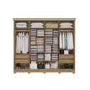 Ver imagem 4 de Guarda Roupa Casal 4 Portas de Correr e 4 Gavetas C- Espelho e Pés Cb01n565 Canela-macadamia