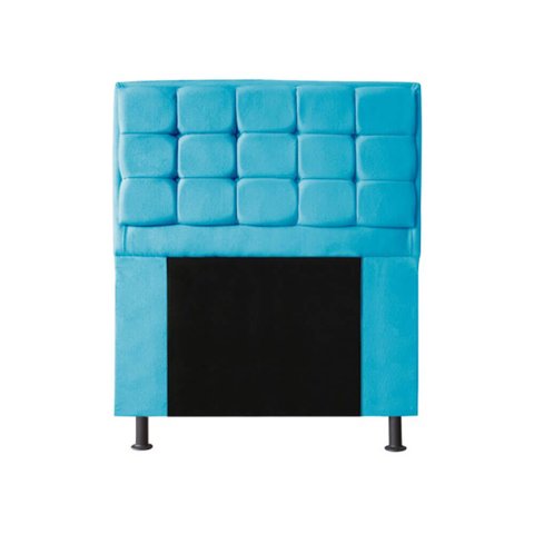Cabeceira Copenhague Para Cama Box Solteiro 120cm com Capitonê Suede - Renascer Decor:Azul Turquesa