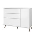 Ver imagem 1 de Cômoda Melinda Retro 3 Gavetas 1 Porta Branco - Fbaby