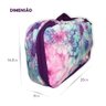 Estojo Escolar Quadrado Grande Feminino Tie Dye Roxa Rocie - 3