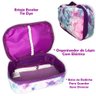 Estojo Escolar Quadrado Grande Feminino Tie Dye Roxa Rocie - 1