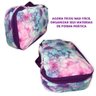 Estojo Escolar Quadrado Grande Feminino Tie Dye Roxa Rocie - 4