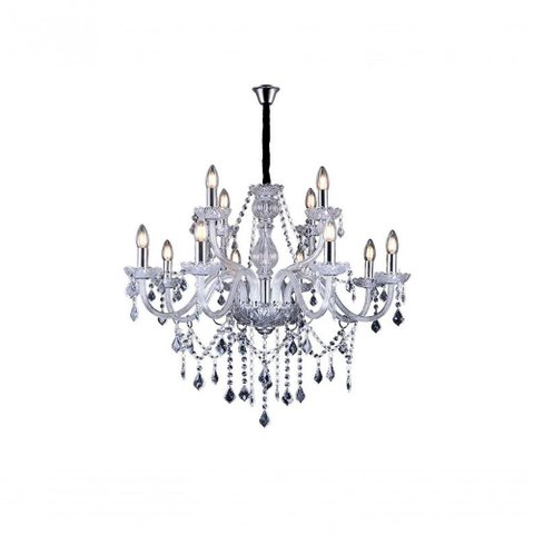 Lustre Glam Maria Tereza Transparente 12 Braços E14 Taschibra