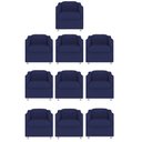 Ver imagem 1 de Kit 10 Poltronas Decorativa Tilla Suede Azul Marinho - Twdecora