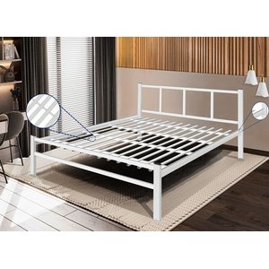 Cama de Casal 1,40 Int. de Tubolar/aço Alojamentos.:cama Casal/branco