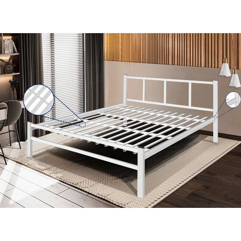 Cama de Casal 1,40 Int. de Tubolar/aço Alojamentos.:cama Casal/branco
