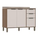 Ver imagem 1 de Balcão de Cozinha 120cm 2 Portas e 3 Gavetas com Tampo Aspen Luciane Móveis Vanilla/beige